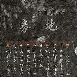 元代 楷书买地券拓片《元胡时中母聂氏买地券》高清图片欣赏