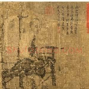 唐代画家阎立本绘《萧翼赚兰亭序》