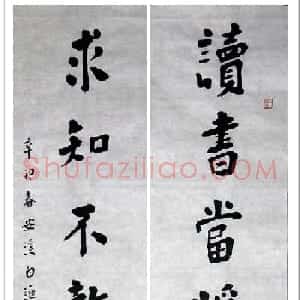 白谦慎楷书欣赏书房对联五幅