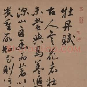 祝允明65岁行草书法《牡丹赋》彩色高清