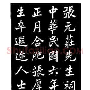 张文运书法欣赏《张元莊先生祠堂记》