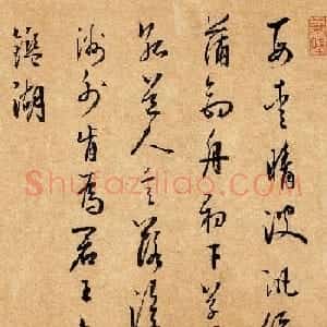 明代王凤灵书法欣赏《跋湖庄清夏图卷》