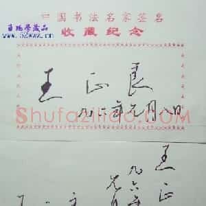 王正良书法签名欣赏