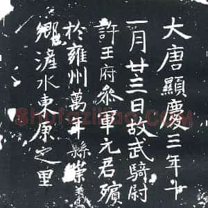 唐代 楷书墓志拓片《故武骑尉许王府参军元君》高清图片欣赏