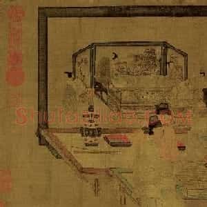 五代南唐画家周文矩《重屏会棋图》两种