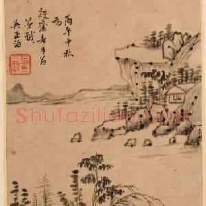 字画珍品：清初12人书法题《名家书画册》